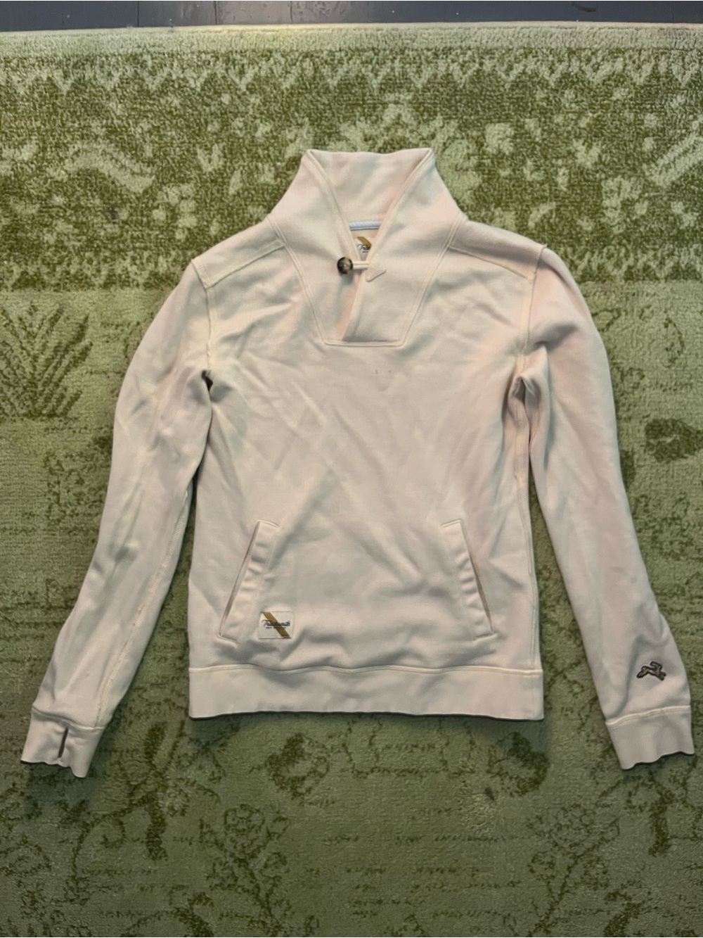 Tracksmith Emil Shawl Merino Wool Blend Pullover Womens Cream XS